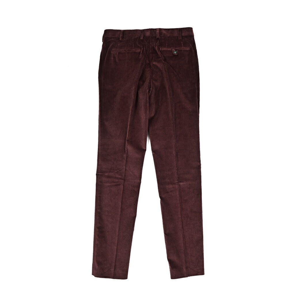 BERWICH “MORELLO” ストレッチコットン 中畝コーデュロイノータックパンツ ワインレッド(wine) 46 | GUARDAROBA MILANO OFFICIAL STORE