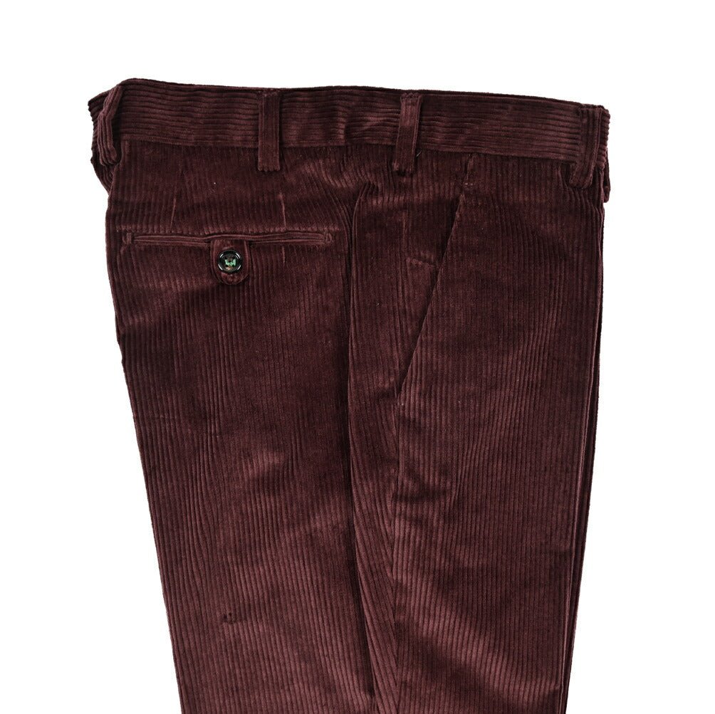 BERWICH “MORELLO” ストレッチコットン 中畝コーデュロイノータックパンツ ワインレッド(wine) 46 | GUARDAROBA MILANO OFFICIAL STORE