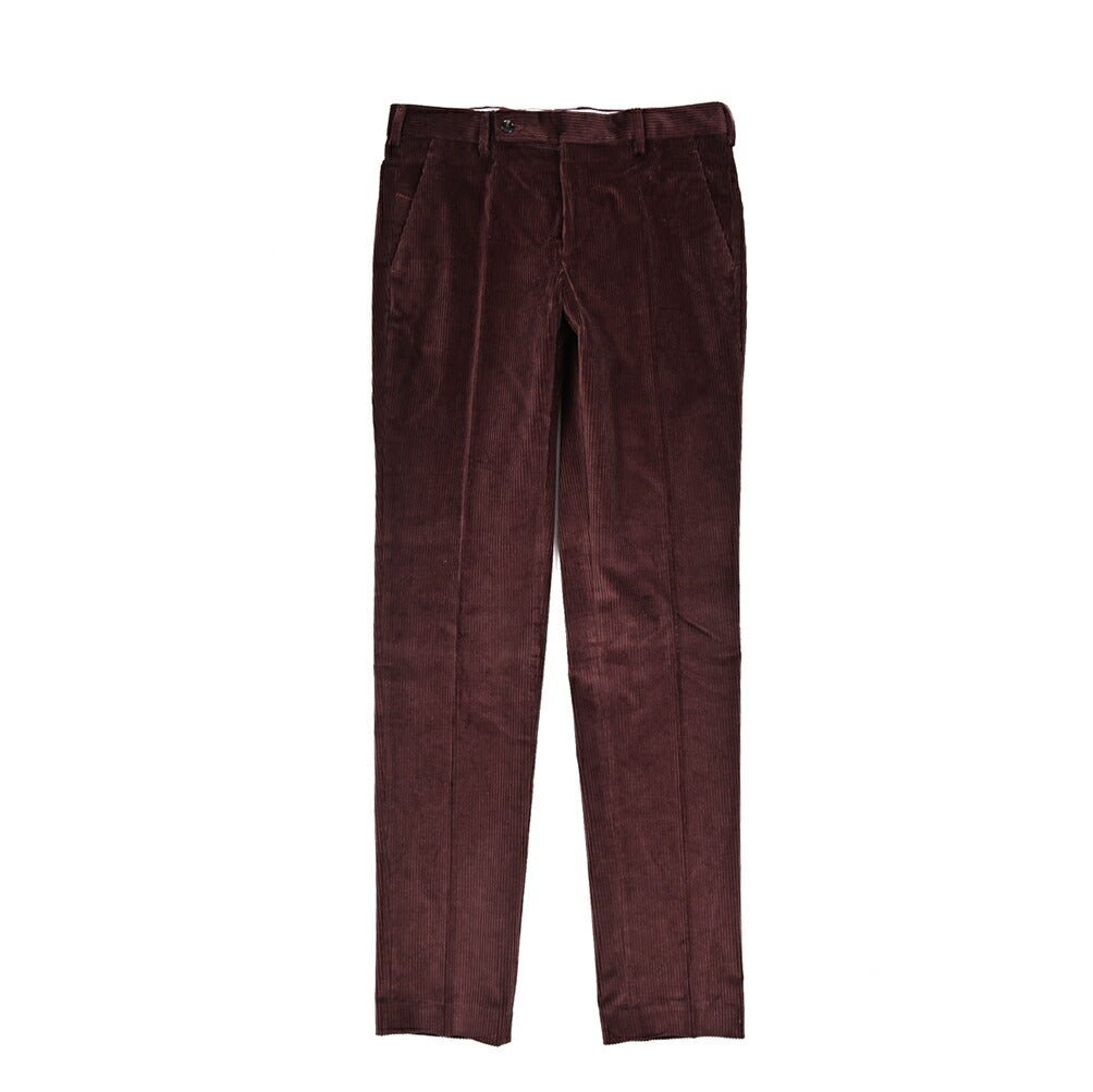 BERWICH “MORELLO” ストレッチコットン 中畝コーデュロイノータックパンツ ワインレッド(wine) 46 | GUARDAROBA MILANO OFFICIAL STORE