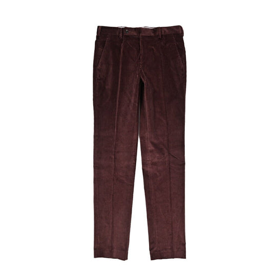 BERWICH “MORELLO” ストレッチコットン 中畝コーデュロイノータックパンツ ワインレッド(wine) 46 | GUARDAROBA MILANO OFFICIAL STORE