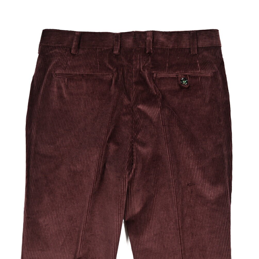 BERWICH “MORELLO” ストレッチコットン 中畝コーデュロイノータックパンツ ワインレッド(wine) 46 | GUARDAROBA MILANO OFFICIAL STORE