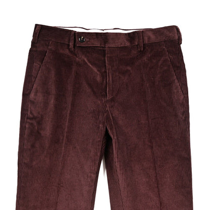 BERWICH “MORELLO” ストレッチコットン 中畝コーデュロイノータックパンツ ワインレッド(wine) 46 | GUARDAROBA MILANO OFFICIAL STORE