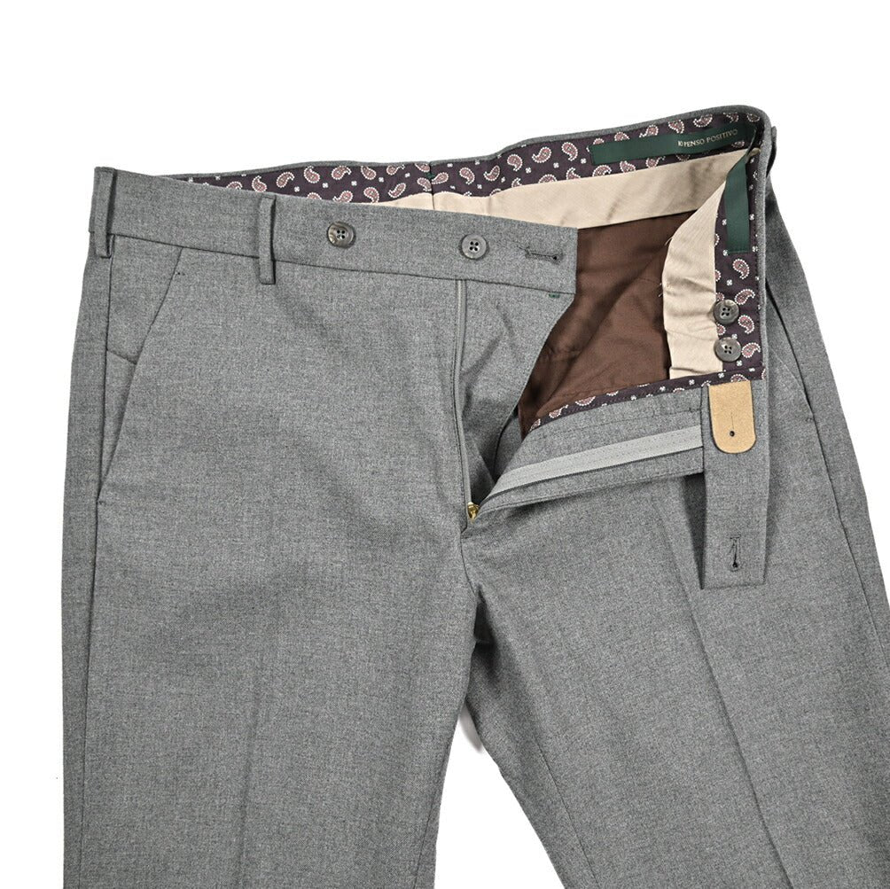 BERWICH “MORELLO” ストレッチコットン ノータックパンツ グレー(grey) 46 | GUARDAROBA MILANO OFFICIAL STORE