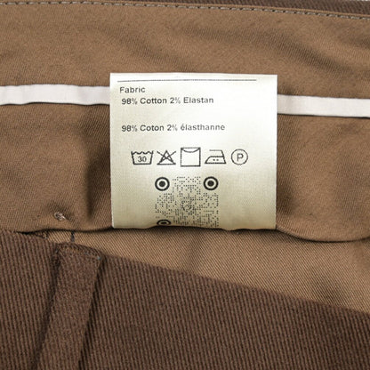BERWICH “MORELLO” ストレッチコットン ノータックパンツ ブラウン(brown) 46 | GUARDAROBA MILANO OFFICIAL STORE