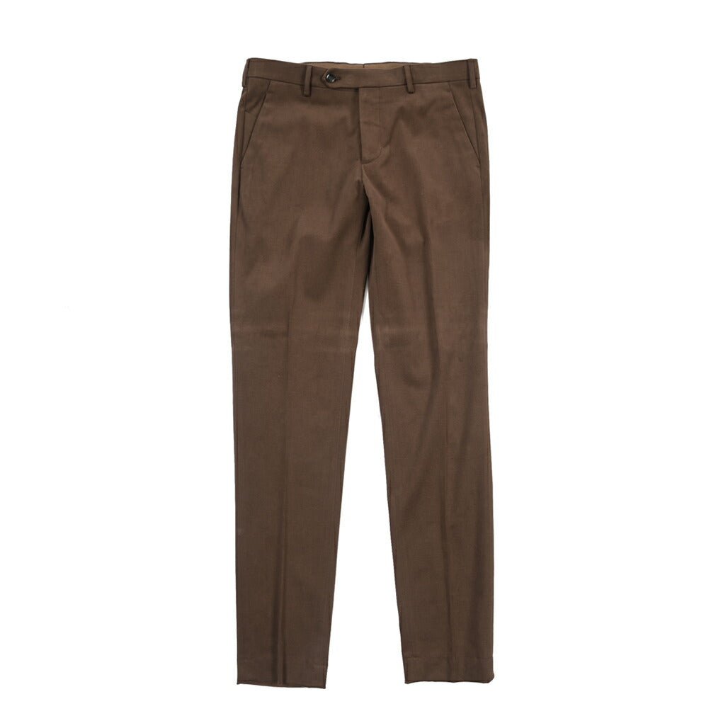 BERWICH “MORELLO” ストレッチコットン ノータックパンツ ブラウン(brown) 46 | GUARDAROBA MILANO OFFICIAL STORE