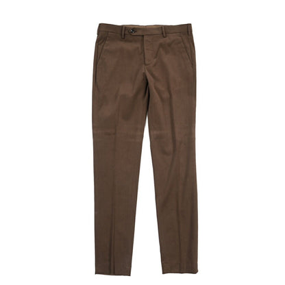 BERWICH “MORELLO” ストレッチコットン ノータックパンツ ブラウン(brown) 46 | GUARDAROBA MILANO OFFICIAL STORE