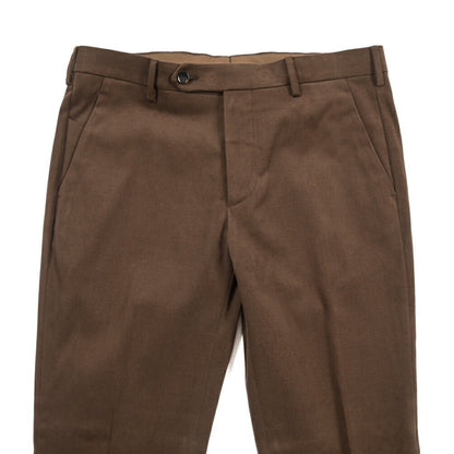 BERWICH “MORELLO” ストレッチコットン ノータックパンツ ブラウン(brown) 46 | GUARDAROBA MILANO OFFICIAL STORE