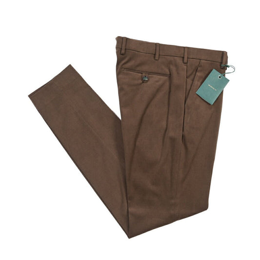BERWICH “MORELLO” ストレッチコットン ノータックパンツ ブラウン(brown) 46 | GUARDAROBA MILANO OFFICIAL STORE