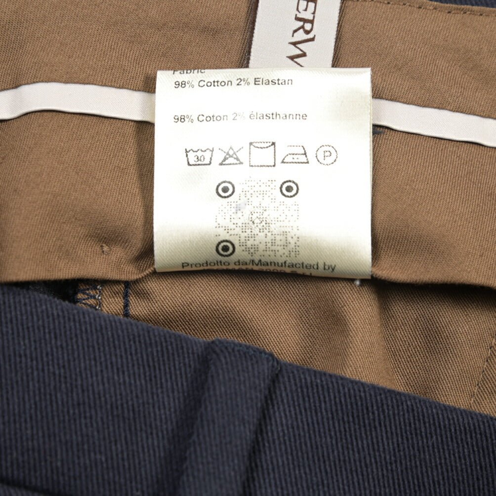 BERWICH “MORELLO” ストレッチコットン ノータックパンツ ネイビー(blue) 52 | GUARDAROBA MILANO OFFICIAL STORE