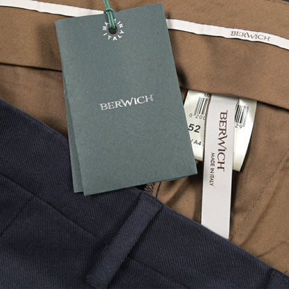 BERWICH “MORELLO” ストレッチコットン ノータックパンツ ネイビー(blue) 52 | GUARDAROBA MILANO OFFICIAL STORE