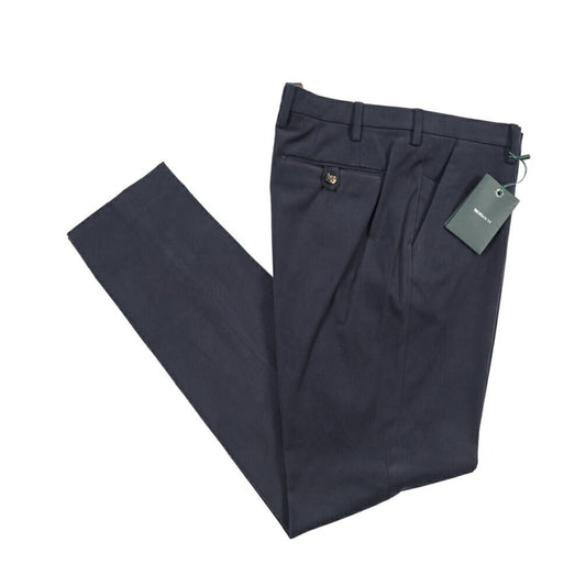 BERWICH “MORELLO” ストレッチコットン ノータックパンツ ネイビー(blue) 52 | GUARDAROBA MILANO OFFICIAL STORE