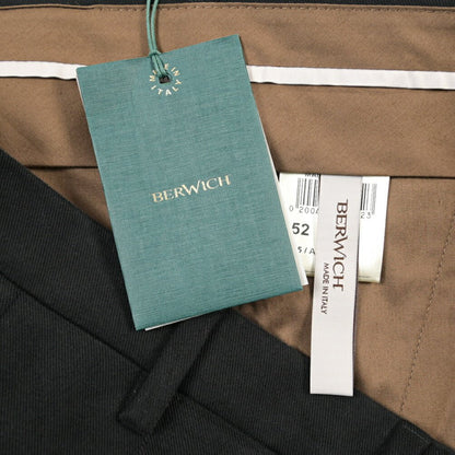 BERWICH “MORELLO” ストレッチコットン ノータックチノパンツ ブラック(black) 52 | GUARDAROBA MILANO OFFICIAL STORE