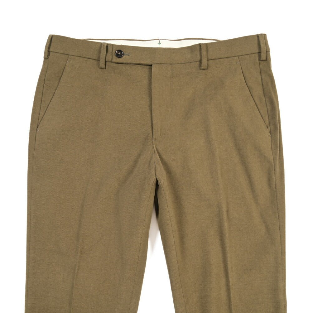 BERWICH “MORELLO” ストレッチコットン ノータックパンツ カーキグリーン(khaki) 50 | GUARDAROBA MILANO OFFICIAL STORE