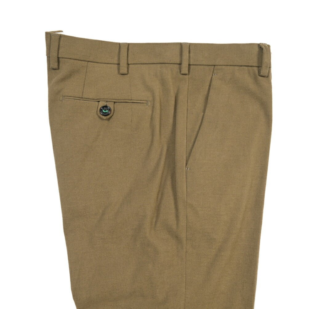 BERWICH “MORELLO” ストレッチコットン ノータックパンツ カーキグリーン(khaki) 50 | GUARDAROBA MILANO OFFICIAL STORE