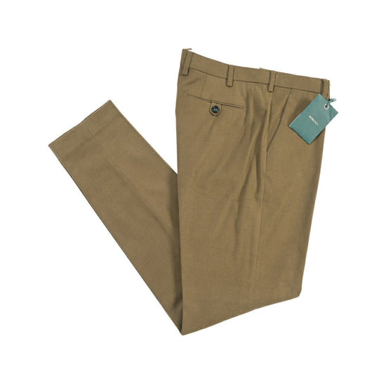 BERWICH “MORELLO” ストレッチコットン ノータックパンツ カーキグリーン(khaki) 50 | GUARDAROBA MILANO OFFICIAL STORE