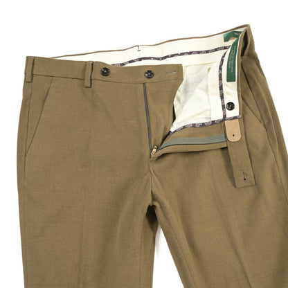 BERWICH “MORELLO” ストレッチコットン ノータックパンツ カーキグリーン(khaki) 50 | GUARDAROBA MILANO OFFICIAL STORE