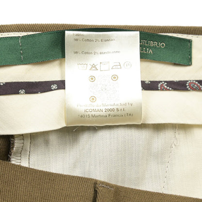 BERWICH “MORELLO” ストレッチコットン ノータックパンツ カーキグリーン(khaki) 50 | GUARDAROBA MILANO OFFICIAL STORE