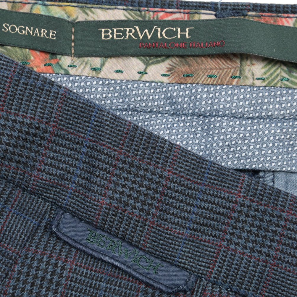 BERWICH “MORELLO” ストレッチコットン ノータックチノパンツ ネイビー(avioblu) 52 | GUARDAROBA MILANO OFFICIAL STORE