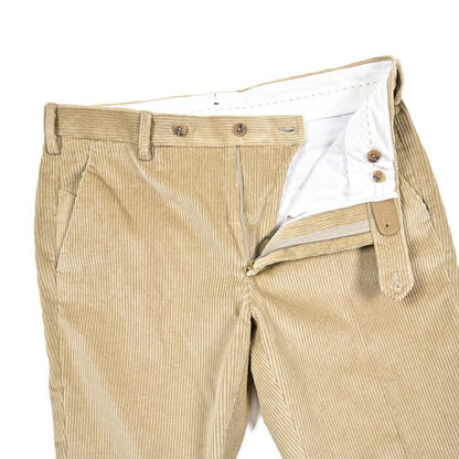 BERWICH “MORELLO CROP” ストレッチコットン 中畝コーデュロイノータックパンツ ベージュ(beige) 46 | GUARDAROBA MILANO OFFICIAL STORE
