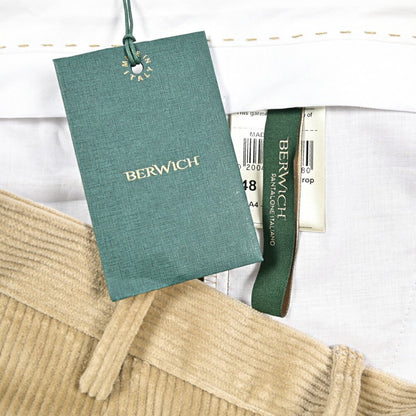 BERWICH “MORELLO CROP” ストレッチコットン 中畝コーデュロイノータックパンツ ベージュ(beige) 46 | GUARDAROBA MILANO OFFICIAL STORE