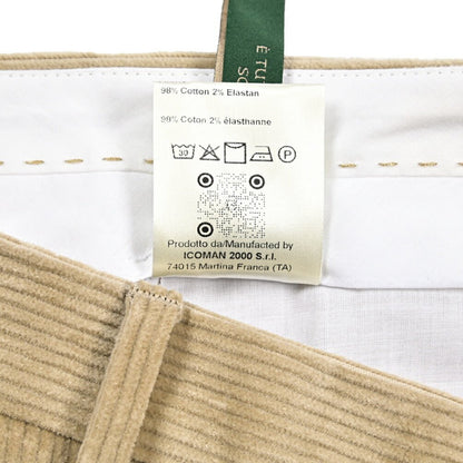 BERWICH “MORELLO CROP” ストレッチコットン 中畝コーデュロイノータックパンツ ベージュ(beige) 46 | GUARDAROBA MILANO OFFICIAL STORE