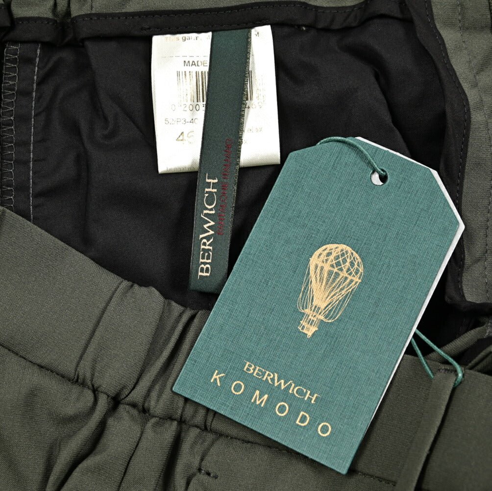 BERWICH "MORELLO ELAX" ストレッチウール ノータックスリムスラックス｜424445 - 46｜GUARDAROBA MILANO OFFICIAL STORE