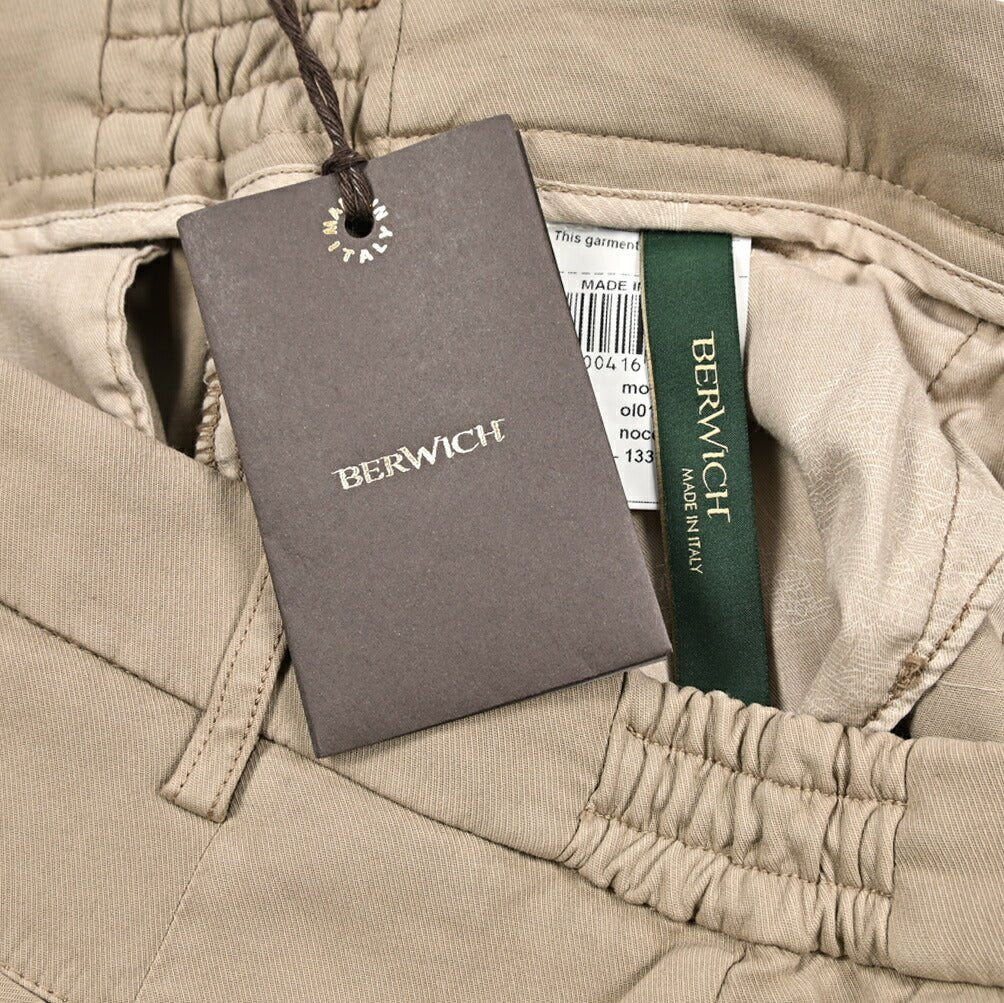 BERWICH "MORELLO ELAX" ビスコース混コットン ノータックパンツ｜434010-46｜GUARDAROBA MILANO OFFICIAL STORE