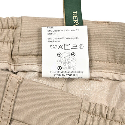 BERWICH "MORELLO ELAX" ビスコース混コットン ノータックパンツ｜434010-46｜GUARDAROBA MILANO OFFICIAL STORE