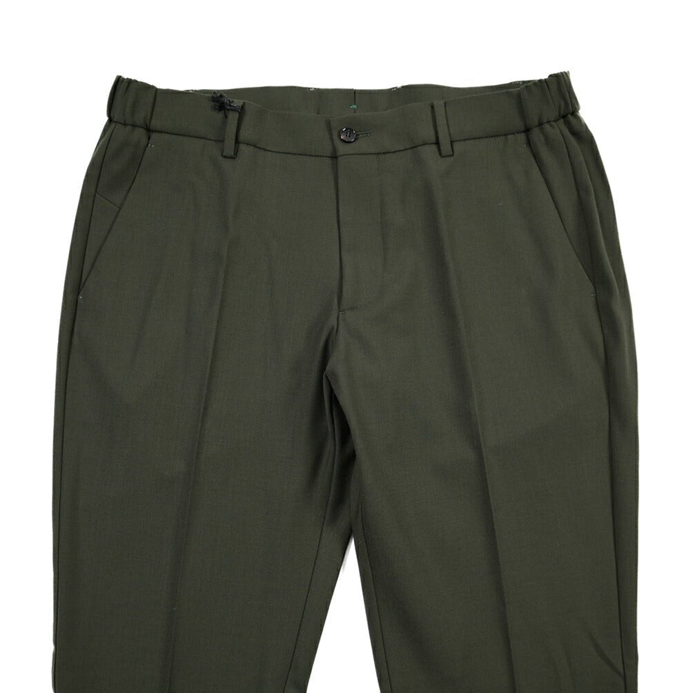 BERWICH “MORELLO ELAX” ストレッチウール ノータックスラックス カーキグリーン(dk green) 50 | GUARDAROBA MILANO OFFICIAL STORE