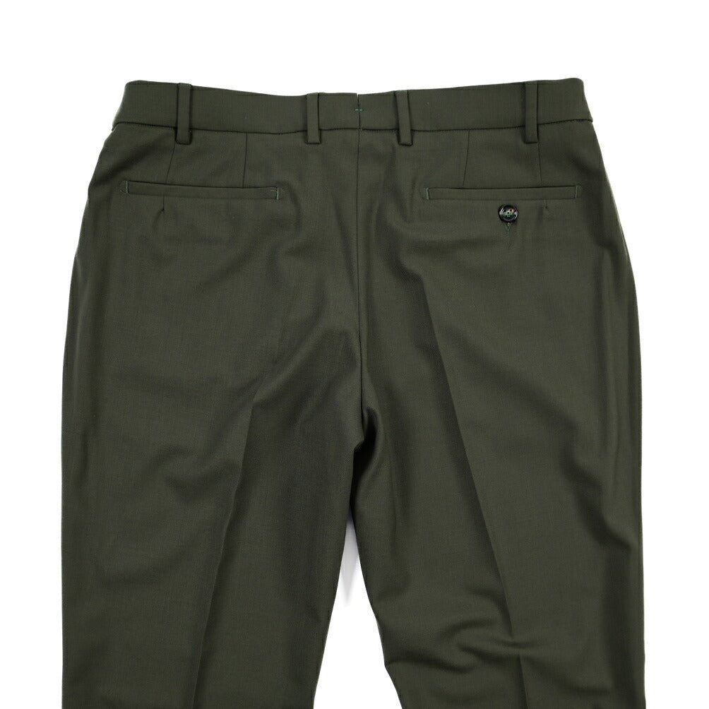 BERWICH “MORELLO ELAX” ストレッチウール ノータックスラックス カーキグリーン(dk green) 50 | GUARDAROBA MILANO OFFICIAL STORE