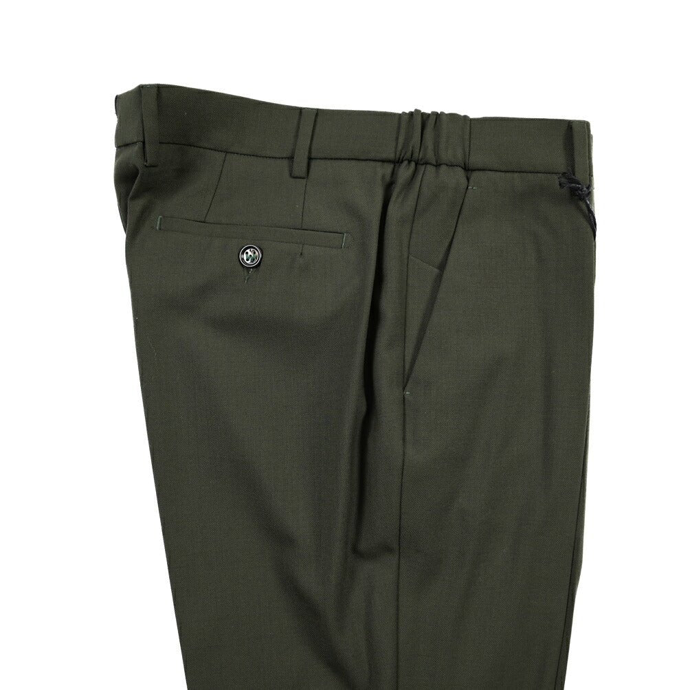 BERWICH “MORELLO ELAX” ストレッチウール ノータックスラックス カーキグリーン(dk green) 50 | GUARDAROBA MILANO OFFICIAL STORE