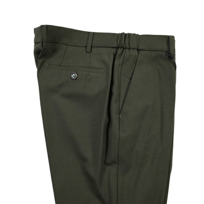 BERWICH “MORELLO ELAX” ストレッチウール ノータックスラックス カーキグリーン(dk green) 50 | GUARDAROBA MILANO OFFICIAL STORE