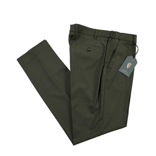 BERWICH “MORELLO ELAX” ストレッチウール ノータックスラックス カーキグリーン(dk green) 50 | GUARDAROBA MILANO OFFICIAL STORE
