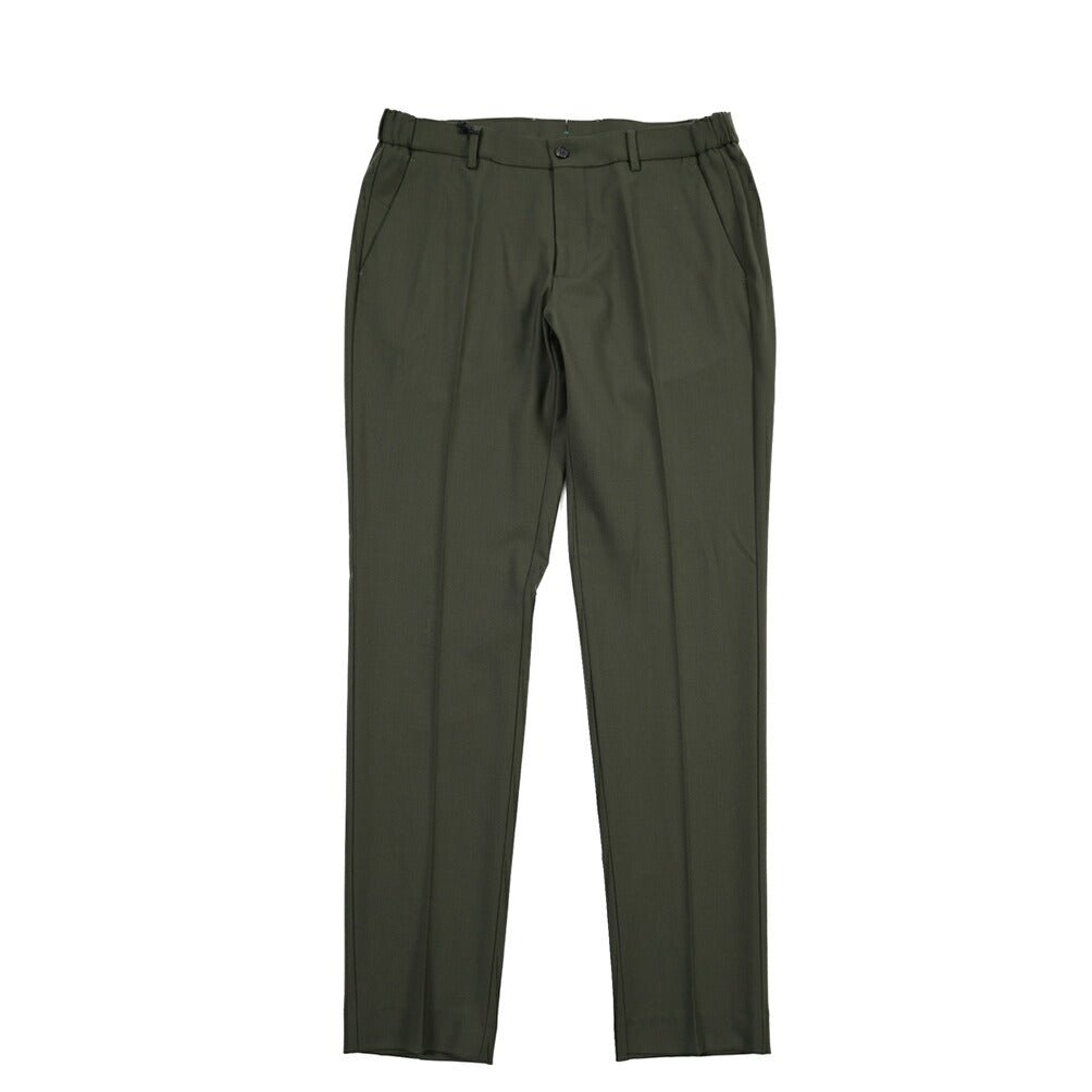 BERWICH “MORELLO ELAX” ストレッチウール ノータックスラックス カーキグリーン(dk green) 50 | GUARDAROBA MILANO OFFICIAL STORE