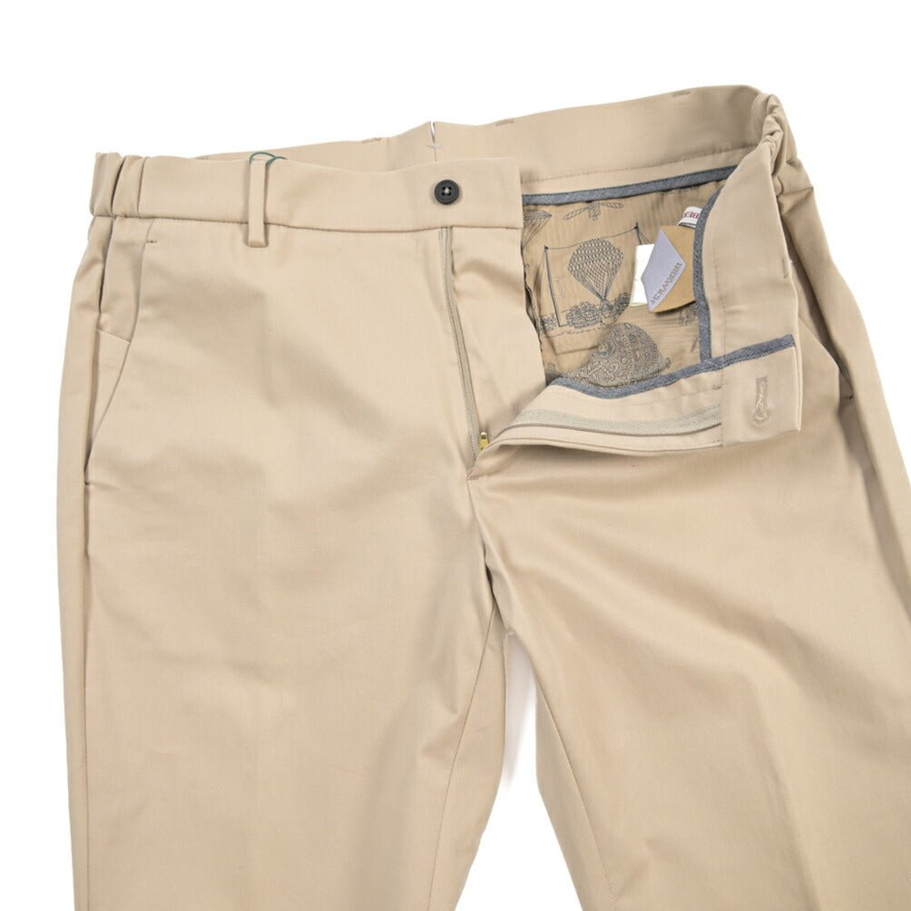 BERWICH “MORELLO ELAX” ストレッチコットン ノータックチノパンツ ベージュ(sand) 46 | GUARDAROBA MILANO OFFICIAL STORE