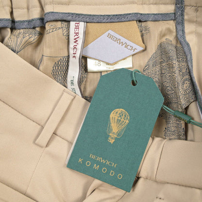 BERWICH “MORELLO ELAX” ストレッチコットン ノータックチノパンツ ベージュ(sand) 46 | GUARDAROBA MILANO OFFICIAL STORE