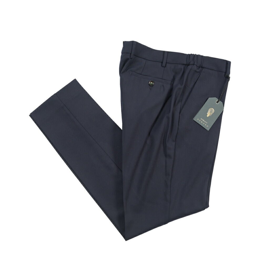 BERWICH “MORELLO ELAX” 高機能ストレッチウール ノータックスラックス ネイビー(navy) 50 | GUARDAROBA MILANO OFFICIAL STORE