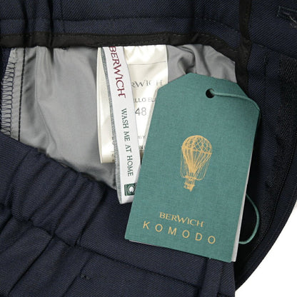 BERWICH “MORELLO ELAX” 高機能ストレッチウール ノータックスラックス ネイビー(navy) 48 | GUARDAROBA MILANO OFFICIAL STORE