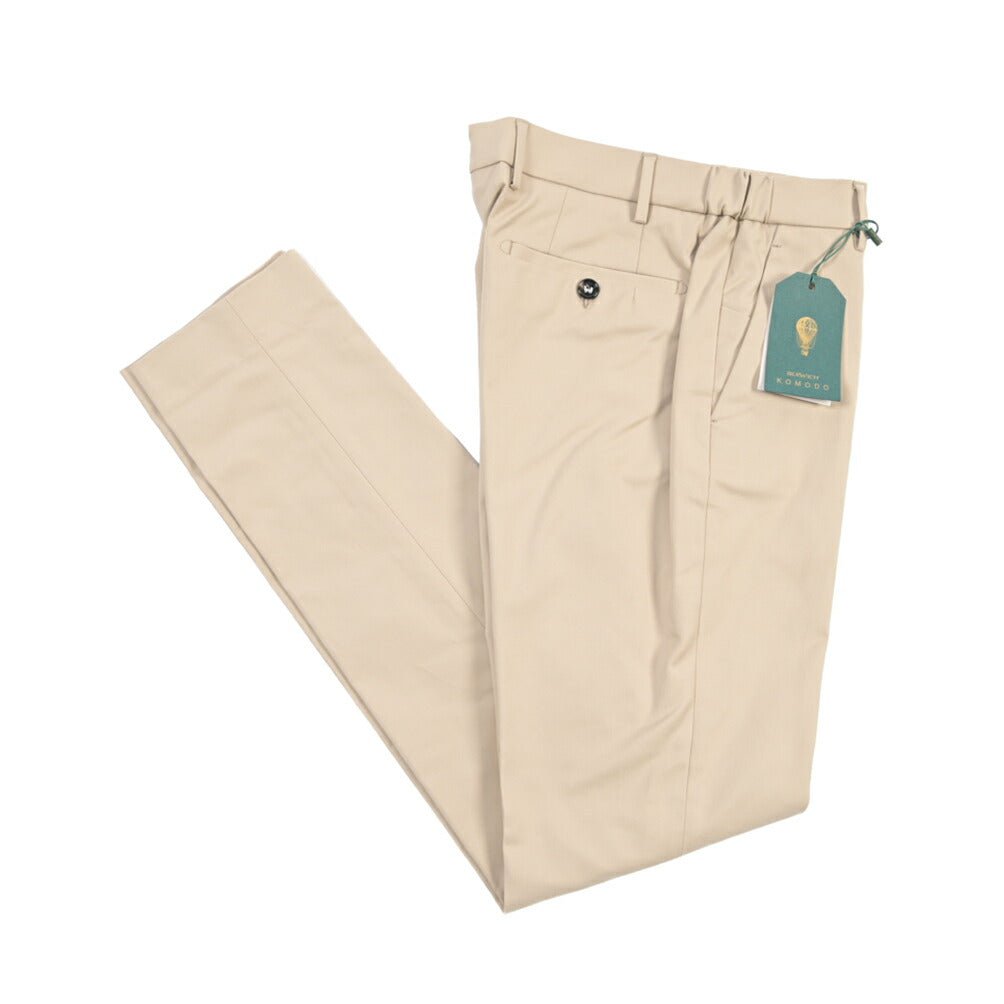 BERWICH “MORELLO ELAX” ストレッチコットン ノータックパンツ ベージュ(sand) 46 | GUARDAROBA MILANO OFFICIAL STORE
