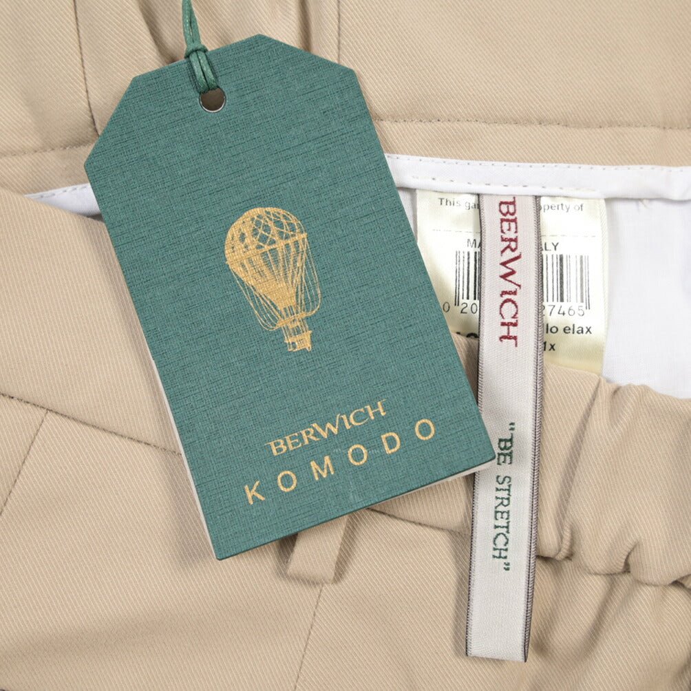 BERWICH “MORELLO ELAX” ストレッチコットン ノータックパンツ ベージュ(sand) 46 | GUARDAROBA MILANO OFFICIAL STORE