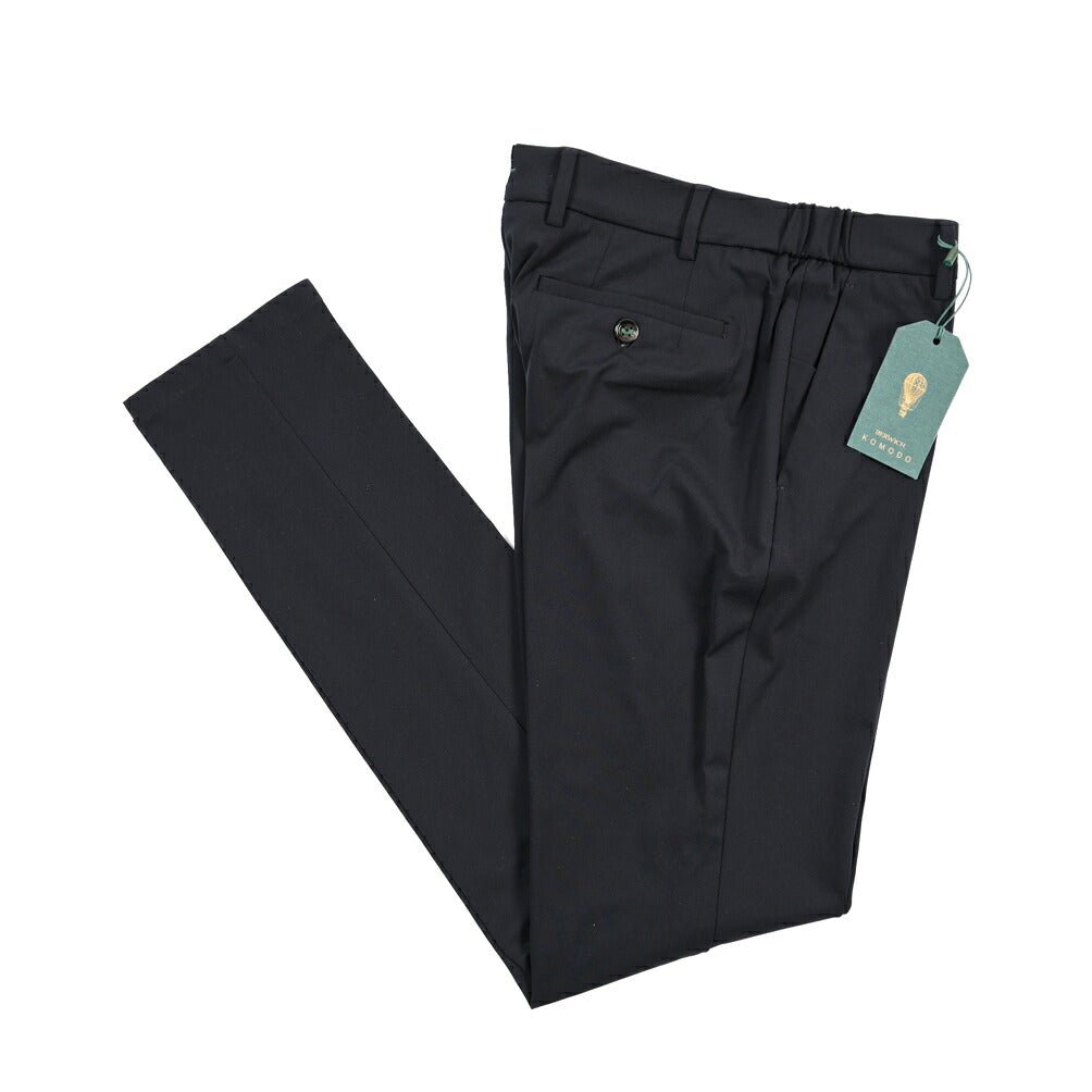 BERWICH “MORELLO ELAX” 高機能ストレッチナイロン ノータックイージーパンツ ブラック(black) 46 | GUARDAROBA MILANO OFFICIAL STORE