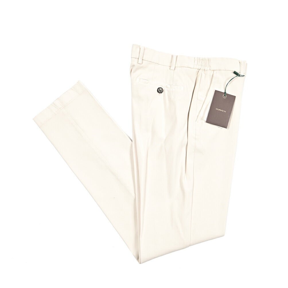 BERWICH "MORELLO ELAX - GD" ビスコース混コットン ノータックイージーパンツ｜433625-46｜GUARDAROBA MILANO OFFICIAL STORE