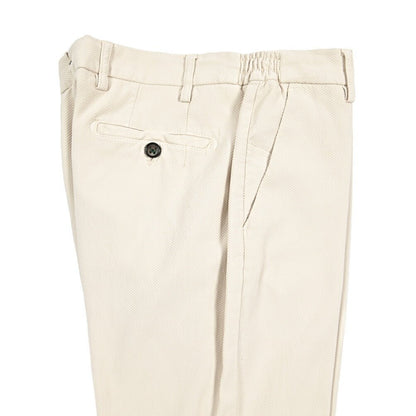 BERWICH "MORELLO ELAX - GD" ストレッチコットンチノ ノータックパンツ オフホワイト(latte802) 44 | GUARDAROBA MILANO OFFICIAL STORE