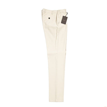 BERWICH "MORELLO ELAX - GD" ストレッチコットンチノ ノータックパンツ オフホワイト(latte802) 44 | GUARDAROBA MILANO OFFICIAL STORE