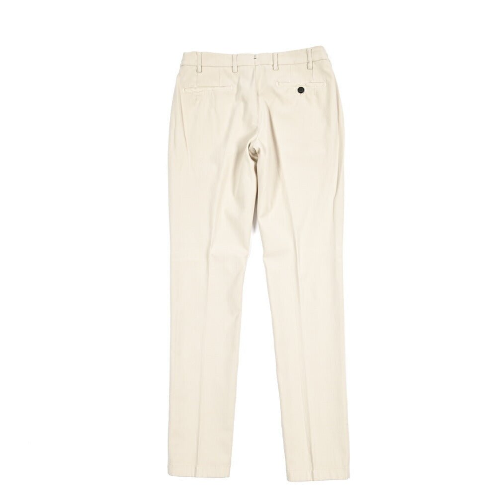BERWICH "MORELLO ELAX - GD" ストレッチコットンチノ ノータックパンツ オフホワイト(latte802) 44 | GUARDAROBA MILANO OFFICIAL STORE