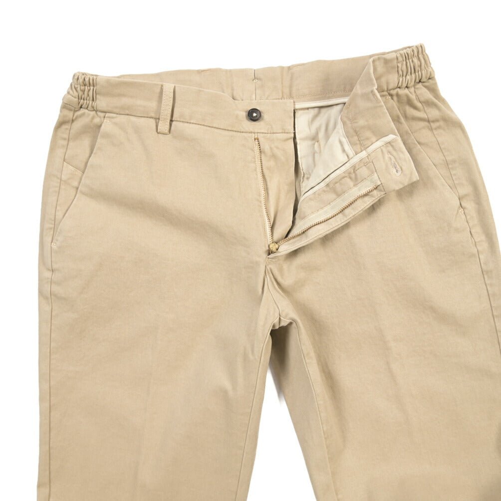 BERWICH “MORELLO ELAX-GD” ストレッチコットン ノータックチノパンツ ベージュ(beige208) 46 | GUARDAROBA MILANO OFFICIAL STORE