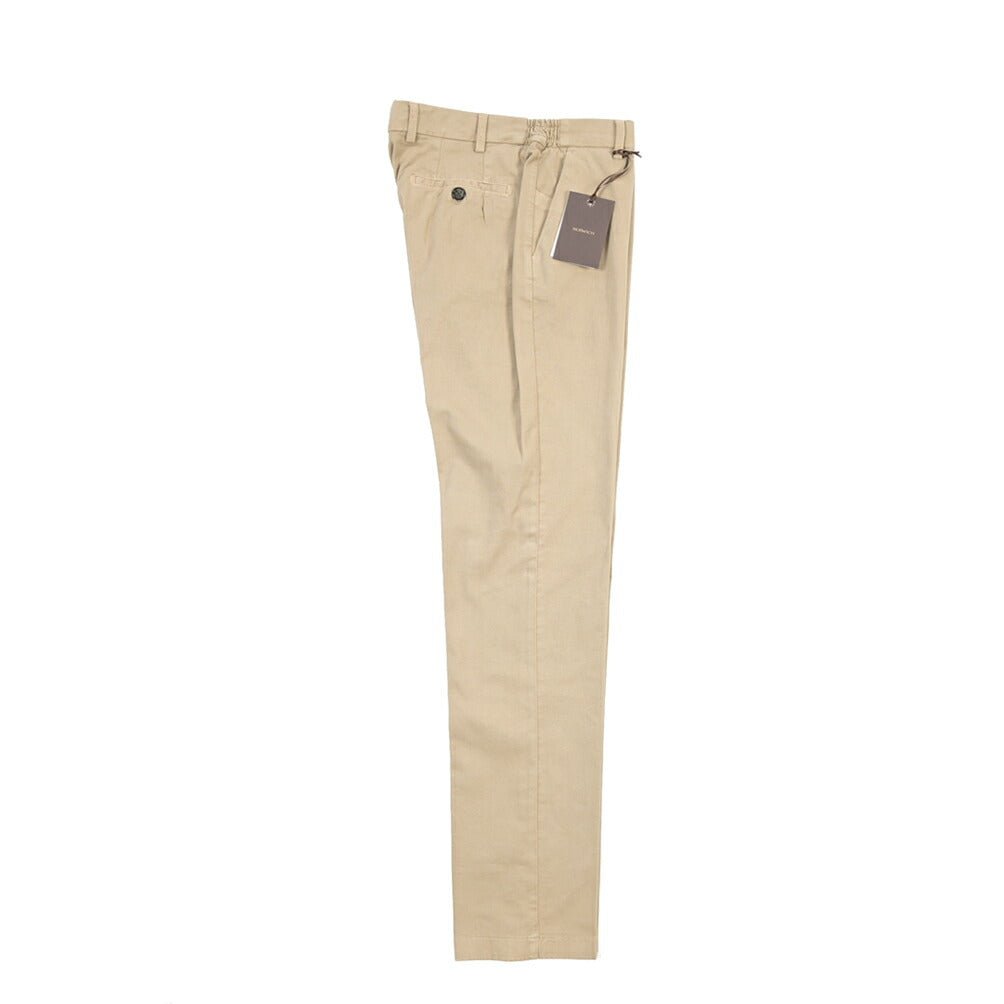 BERWICH “MORELLO ELAX-GD” ストレッチコットン ノータックチノパンツ ベージュ(beige208) 46 | GUARDAROBA MILANO OFFICIAL STORE