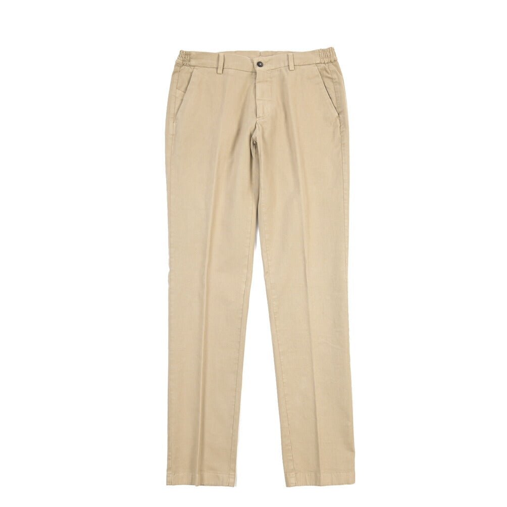 BERWICH “MORELLO ELAX-GD” ストレッチコットン ノータックチノパンツ ベージュ(beige208) 46 | GUARDAROBA MILANO OFFICIAL STORE