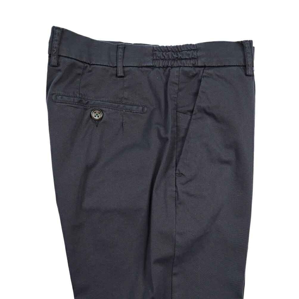 BERWICH “MORELLO ELAX-GD” ストレッチコットン ノータックチノパンツ ネイビー(navy665) 46 | GUARDAROBA MILANO OFFICIAL STORE