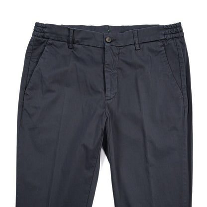 BERWICH “MORELLO ELAX-GD” ストレッチコットン ノータックチノパンツ ネイビー(navy665) 46 | GUARDAROBA MILANO OFFICIAL STORE